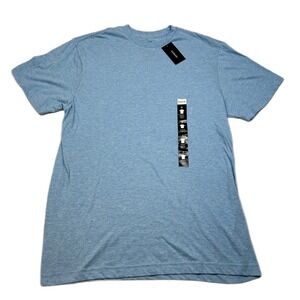 Alfani Crew Neck T-Shirt‎ Mens Small Heather Blue Knit Short Sleeve NEW